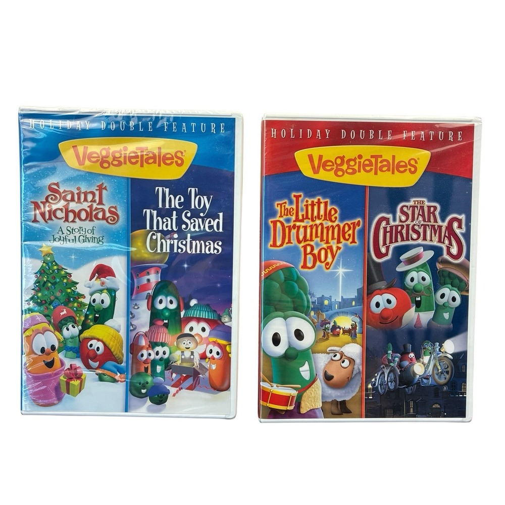 VeggieTales Holiday Double Feature Lot of 2 DVD's 4 Movies Christmas New Sealed